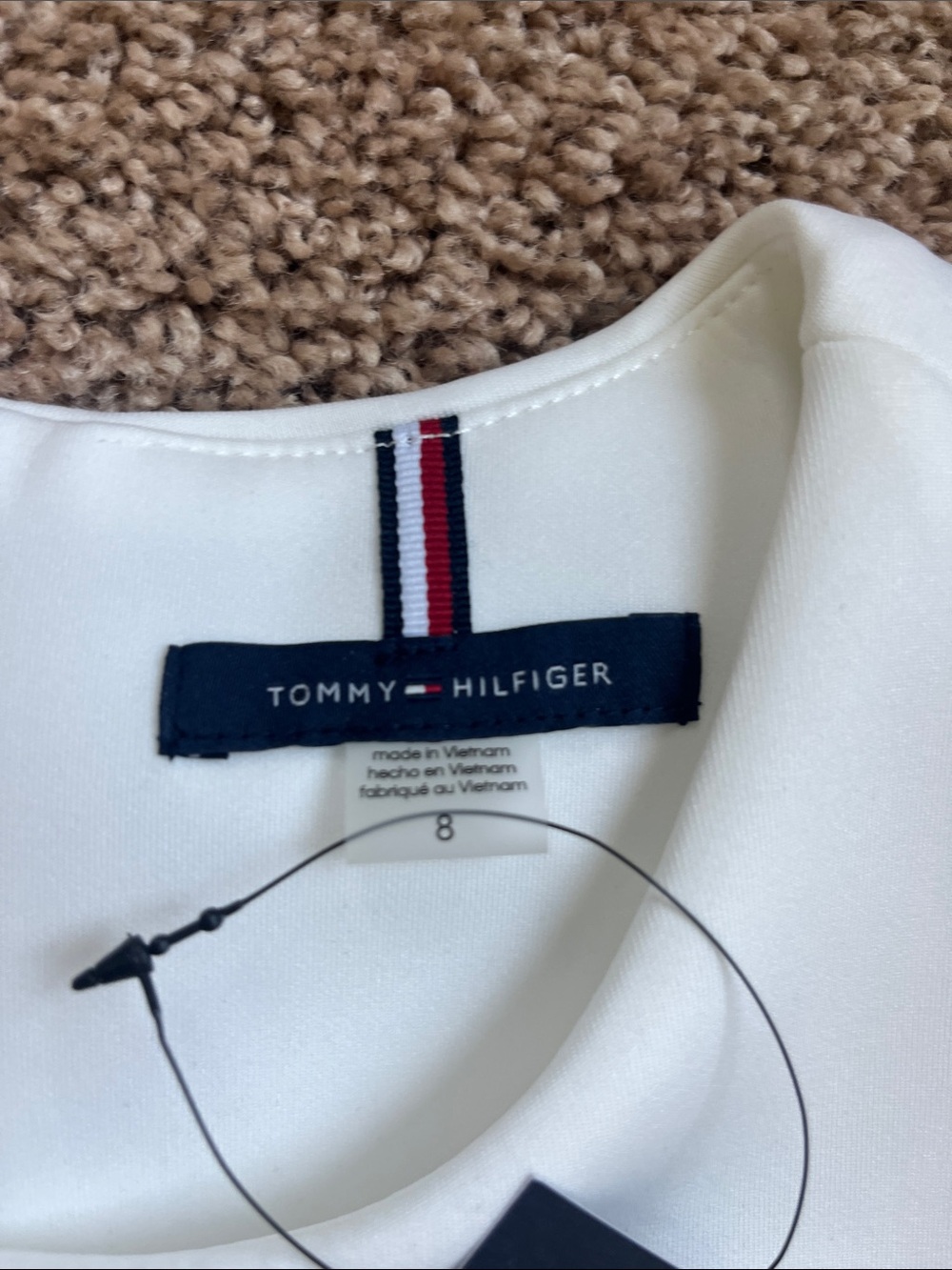 Tommy Hilfiger Black and White Colorblock Sheath Dress with Side Button Trim - Picture 7 of 11